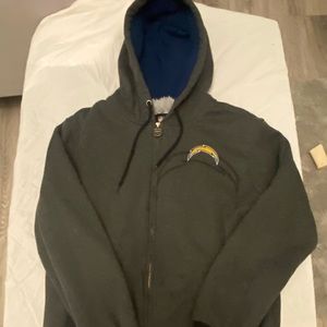 Fur Lined NFL Chargers Hoodie w/Beanie in Hood